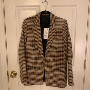 Zara Plaid blazer jacket